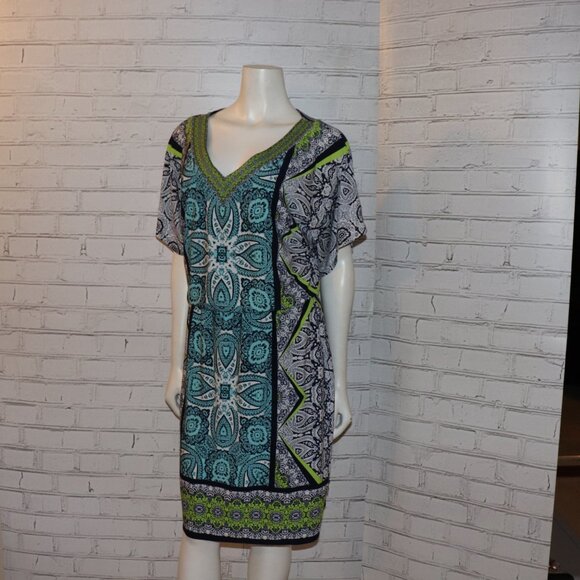 💙💚 London Times Dress · Blue & Green · Size 6 - Picture 6 of 7